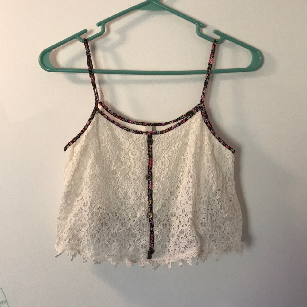 Paper crane Lace crop top